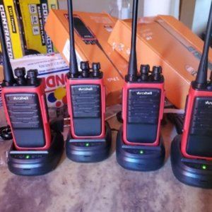 NEW 4 Set Long Range Walkie Talkie Two Way Radio Headset